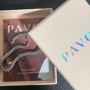 PAVOI 14k gold plated CZ tennis bracelet 6.5 inches